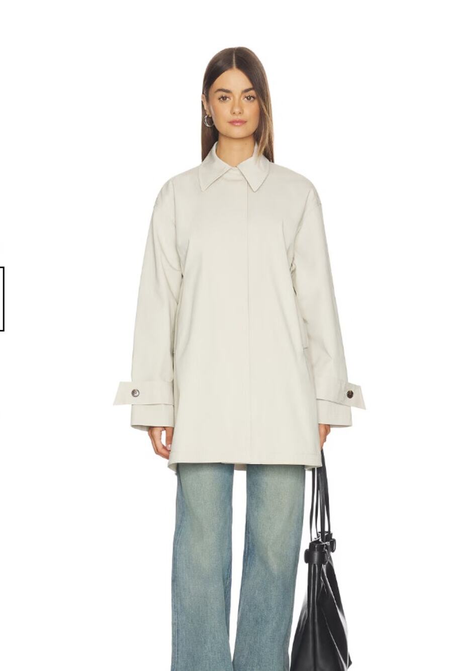 NWT Theory Sleek A Line Trench Coat Sand Size Large